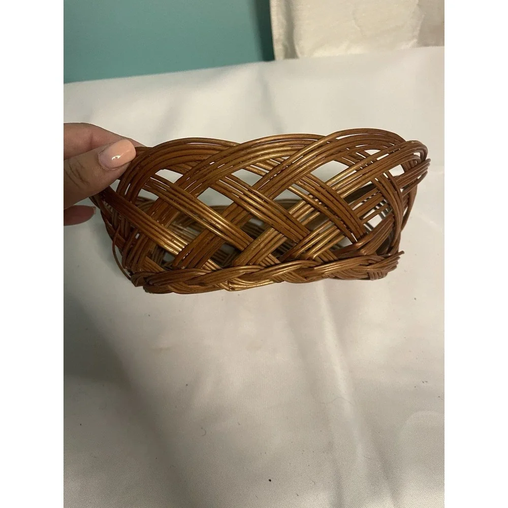Wicker Open Weave Basket Bowl 9
